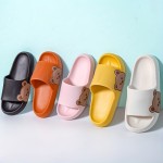 Cartoon Decor Pillow Slides, Soft Sole Platform Slip On EVA Shower Slides, Non-slip Summer Beach Slides
