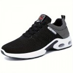 Breathable & Comfort-Fit Men's Sneakers: Stylish Woven Knit, Non-Slip, Mid-Top Lace-Up for Outdoor Enthusiasts