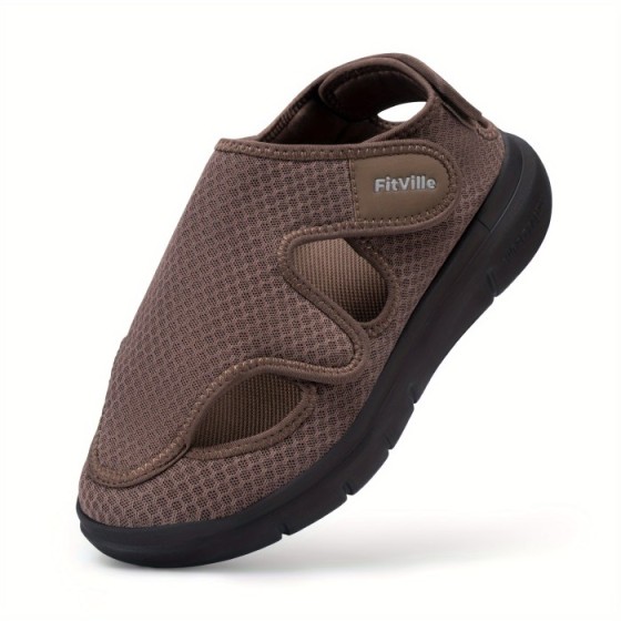 Diabetic Sandals for Men Extra Wide Width with Arch Support Plantar Fasciitis Sandals for Men with Fully Adjustable Straps Comfortable Mens Extra Wide Sandals Lightweight