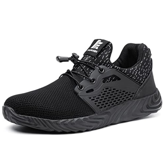 Furuian Steel Toe Indestructible Shoes Men Women Lightweight Puncture Resistant Safety Work Shoes Sneakers for Construction Working Breathable