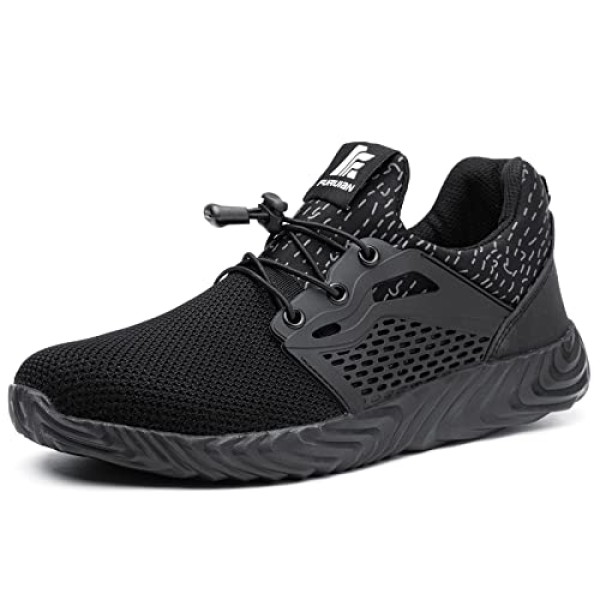 Furuian Steel Toe Indestructible Shoes Men Women Lightweight Puncture Resistant Safety Work Shoes Sneakers for Construction Working Breathable