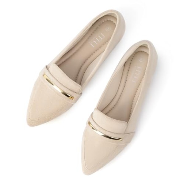 MUSSHOE Flats Shoes Women Pointed Toe Womens Flats Loafers