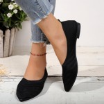 Women's Pointed Toe Knit Ballet Flats - Comfortable Breathable Slip On Dress Shoes, Soft Walking Loafers for Work & Casual