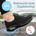 Wide Toe Box Shoes Women Extra Wide Width Sneakers Air Cushion Road Running Shoes Ultra Light Tennis Gym Workout Training Shoes Breathable Walking Shoes with Arch Support