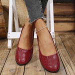 Women's Ballet Flats Business Office Work Dress Shoes Low Wedge Round Toe Slip-Ons Comfortable Dressy Casual Flats for Women