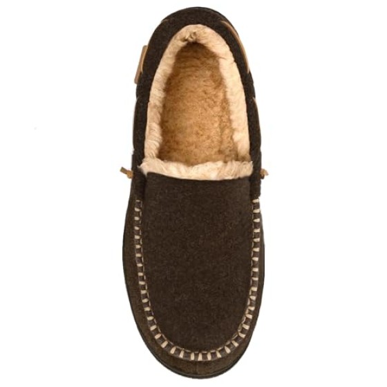 Zigzagger Men's Moccasin Slippers Memory Foam House Shoes, Indoor and Outdoor Warm Loafer Slippers