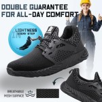 Furuian Steel Toe Indestructible Shoes Men Women Lightweight Puncture Resistant Safety Work Shoes Sneakers for Construction Working Breathable