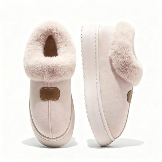 Cozy Slippers for Women Indoor and Outdoor Fuzzy House Shoes with Memory Foam Anti-Skid Sole Suitable for Women Mom Ladies
