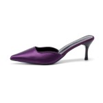 Women's Heels Sandals Closed Pointed Toe Stiletto Heel Slip on Mules Comfortable Casual Dress Pumps Shoes