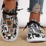 Plus-Size Knit Slip-On Sneakers - Lightweight Platform Casual Shoes with Soft Sole